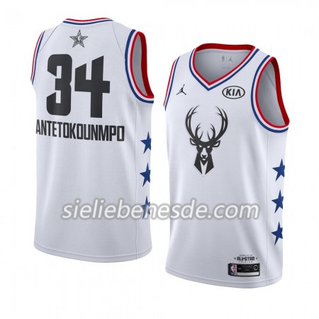 Herren NBA Milwaukee Bucks Trikot Giannis Antetokounmpo 34 2019 All-Star Jordan Brand Weiß Swingman